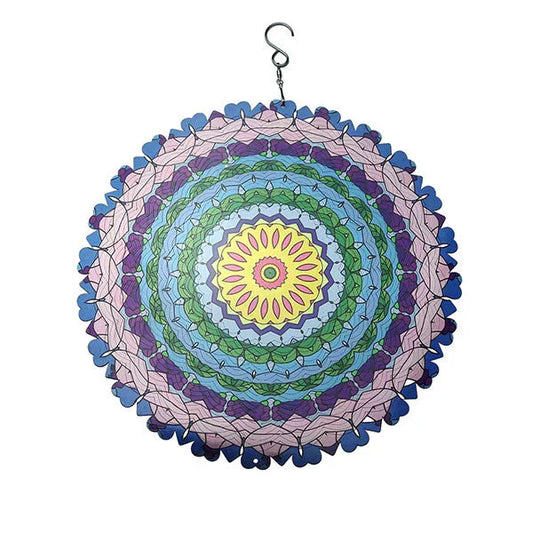 Mandala Rotante 3D Colorata con Effetto Vento