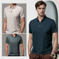 T-shirt da Uomo Casual Traspirante e Antipiega con Colletto a Revers