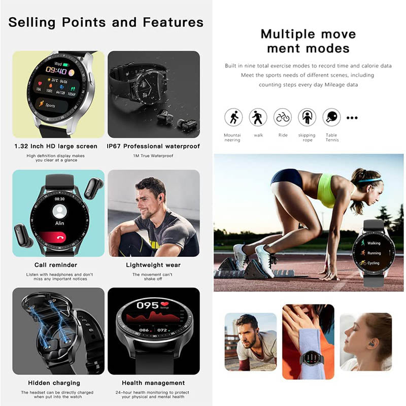 2 IN 1 SMARTWATCH CON AURICOLARI【SPEDIZIONE GRATUITA】