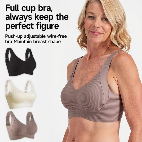 🎁Acquistane 1 e ricevi 3 confezioni💕Reggiseno push-up a costine da donna, regolabile e senza ferrett