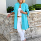 Giacca camicia da donna lunga in cotone tinta unita