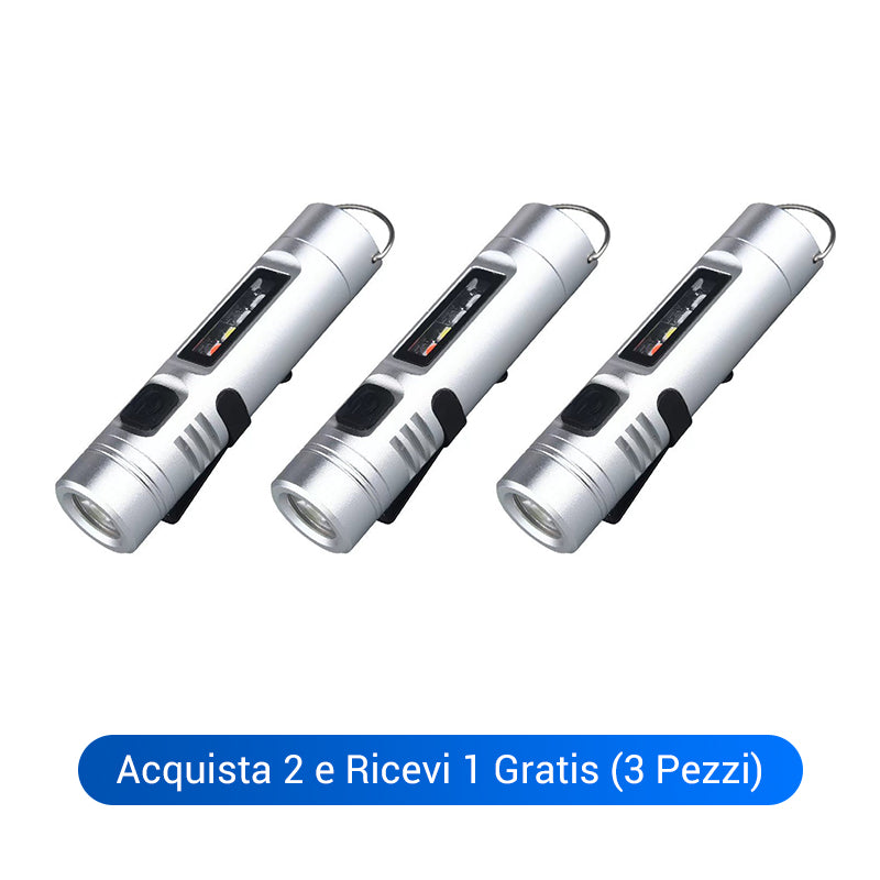 Mini torcia elettrica multifunzionale in lega di alluminio