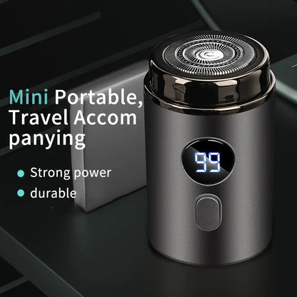 🪒 PROMO FLASH 50% ! ⚡ Rasoir Électrique Mini Portable – 15 Lames Turbo Inox, 7200 tr/min, Double Anneau 3D, Usage Sec/Humide, Recharge USB, Autonomie 60min ✨