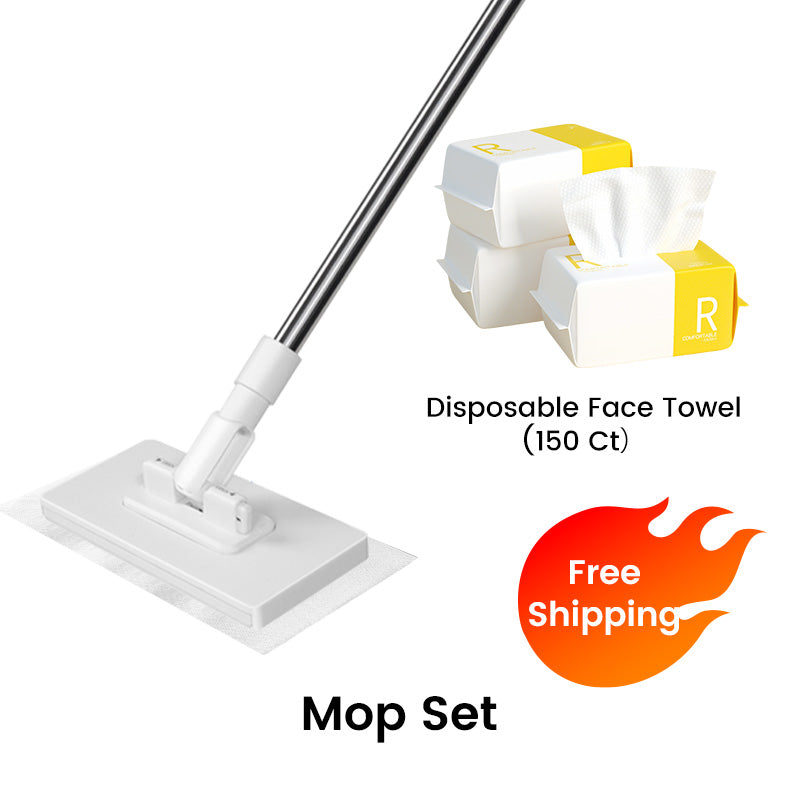 🧹 Serpillère Réutilisable – Pince Biomimétique Auto-Serrante, Manche Télescopique 100 cm, Rotation 360° & Écologique (Multi-Surfaces) !