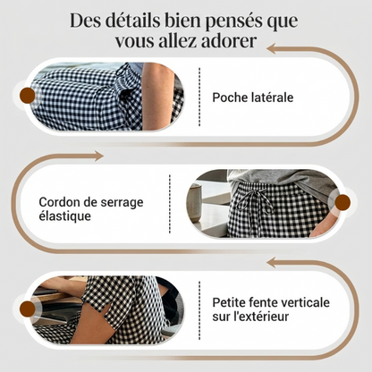 Pantalon capri à carreaux d'été pour femme