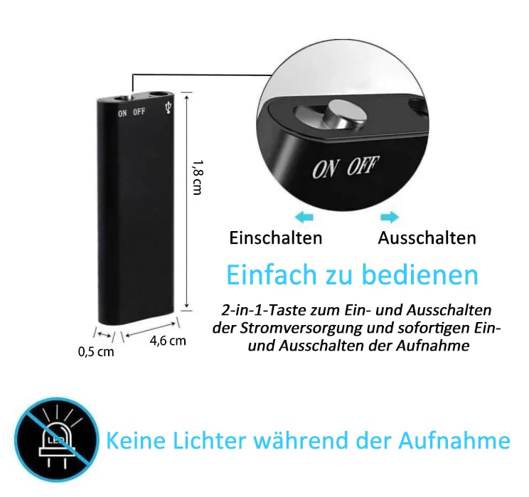 Registratore Vocale Mini: Cattura ogni suono con precisione intelligente e compatta 🎙️