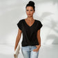 Maglietta elegante e casual a maniche corte con scollo a V e incrocio