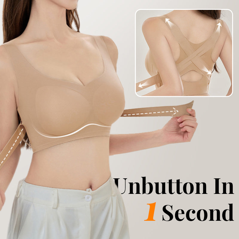 💕 Reggiseno donna accogliente senza cuciture con chiusura anteriore push up 🎁