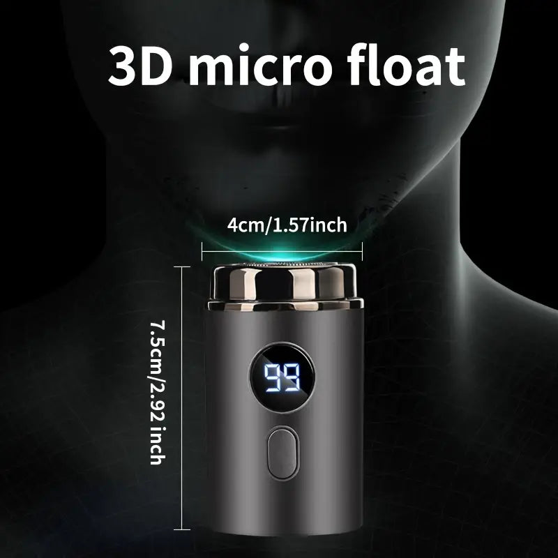 🪒 PROMO FLASH 50% ! ⚡ Rasoir Électrique Mini Portable – 15 Lames Turbo Inox, 7200 tr/min, Double Anneau 3D, Usage Sec/Humide, Recharge USB, Autonomie 60min ✨