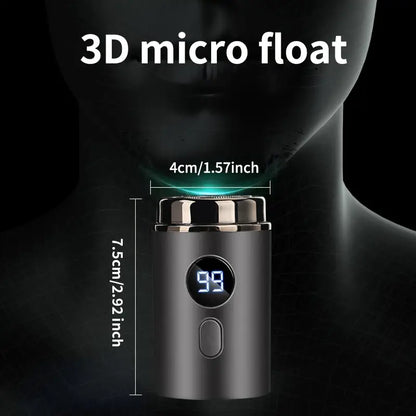 🪒 PROMO FLASH 50% ! ⚡ Rasoir Électrique Mini Portable – 15 Lames Turbo Inox, 7200 tr/min, Double Anneau 3D, Usage Sec/Humide, Recharge USB, Autonomie 60min ✨