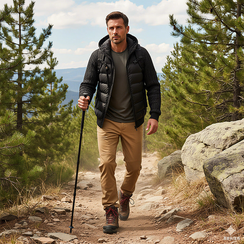 ⏳Offerta limitata nel tempo⏰Giacca antivento imbottita con cappuccio da uomo