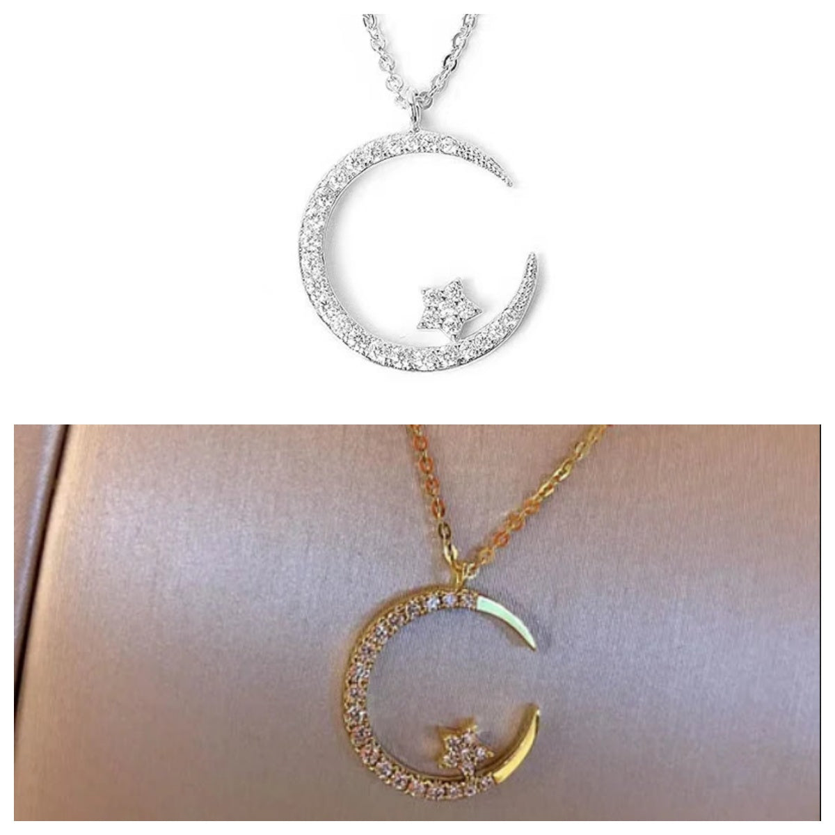 💕Bright Night: Collana Stella Di Luna🌙