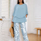 🔥ULTIMO GIORNO DI SALDI - SCONTO DEL 49%🔥 Completo pantaloni stampati e top girocollo da donna
