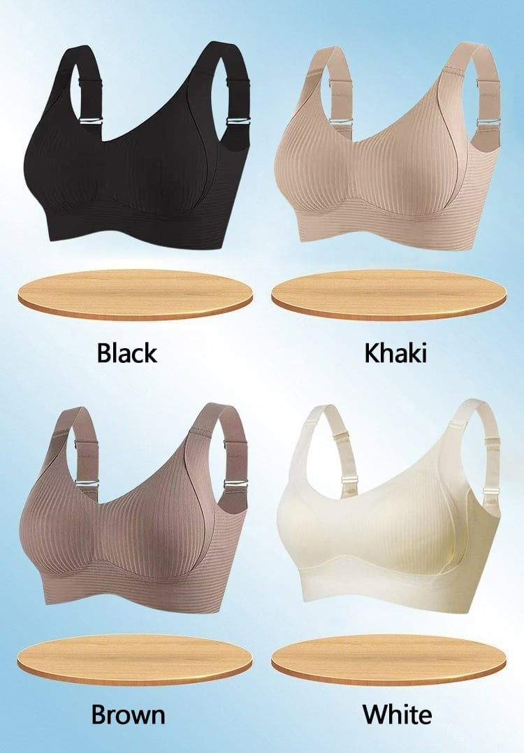 🎁Acquistane 1 e ricevi 3 confezioni💕Reggiseno push-up a costine da donna, regolabile e senza ferrett