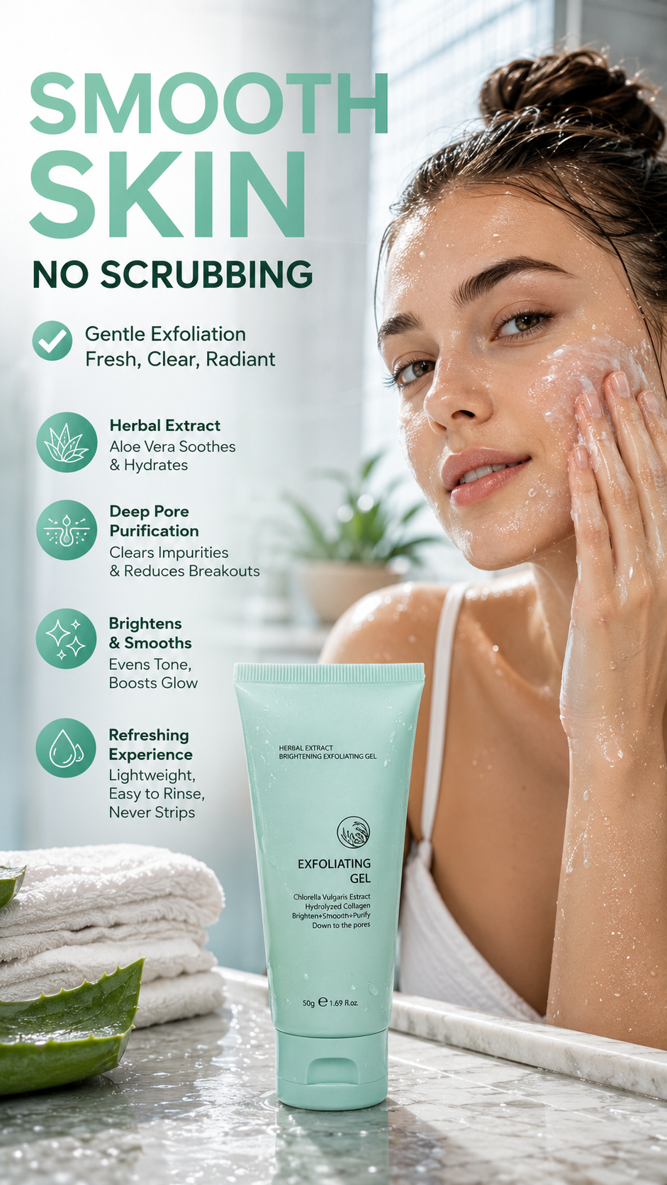 🏆 Offre spéciale du dernier jour : 9,99 € ! 🔥 2 achetés, le 3e offert 🎁 Gel exfoliant éclaircissant aux extraits de plante – Formule douce végétale, exfoliation efficace & soin unifiant pour la peau 🧴