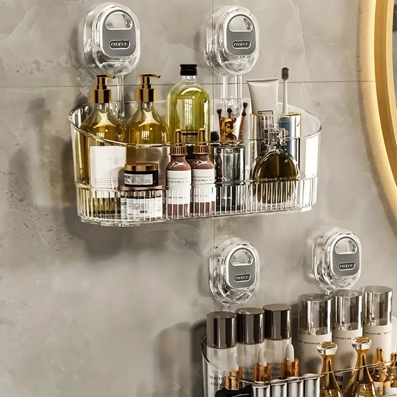 Scatola di immagazzinaggio ad aspirazione per il bagno senza trapano - Grande capacità e forte capacità di carico