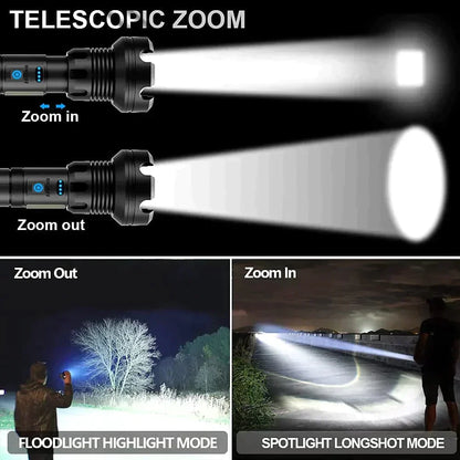 ✨Torcia Laser Tattica Ricaricabile a LED con 90000 lumen