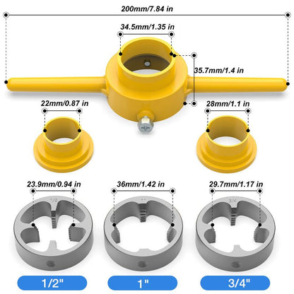 🔥Vendita calda - 49% DI SCONTO🔥Kit di matrici per filettatura di tubi in plastica da 6 pezzi