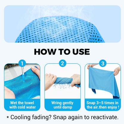 🔥Offre spéciale été ! 1 acheté = 1 offert !⚡Plus de 50 000 vendus !❄️Serviette rafraîchissante anti-transpiration à utiliser partout et à tout moment ! Réutilisable, douce, absorbante et rafraîchissante.