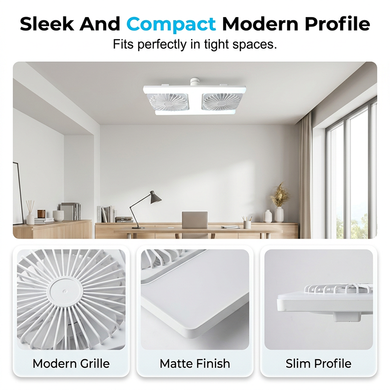 📢📢50 % DE RÉDUCTION !! ⏰Ventilateur de plafond à double tête avec lumière LED – design moderne avec télécommande pour salon et chambre