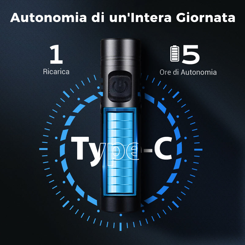 Mini torcia elettrica multifunzionale in lega di alluminio