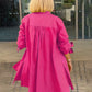 Giacca camicia da donna lunga in cotone tinta unita
