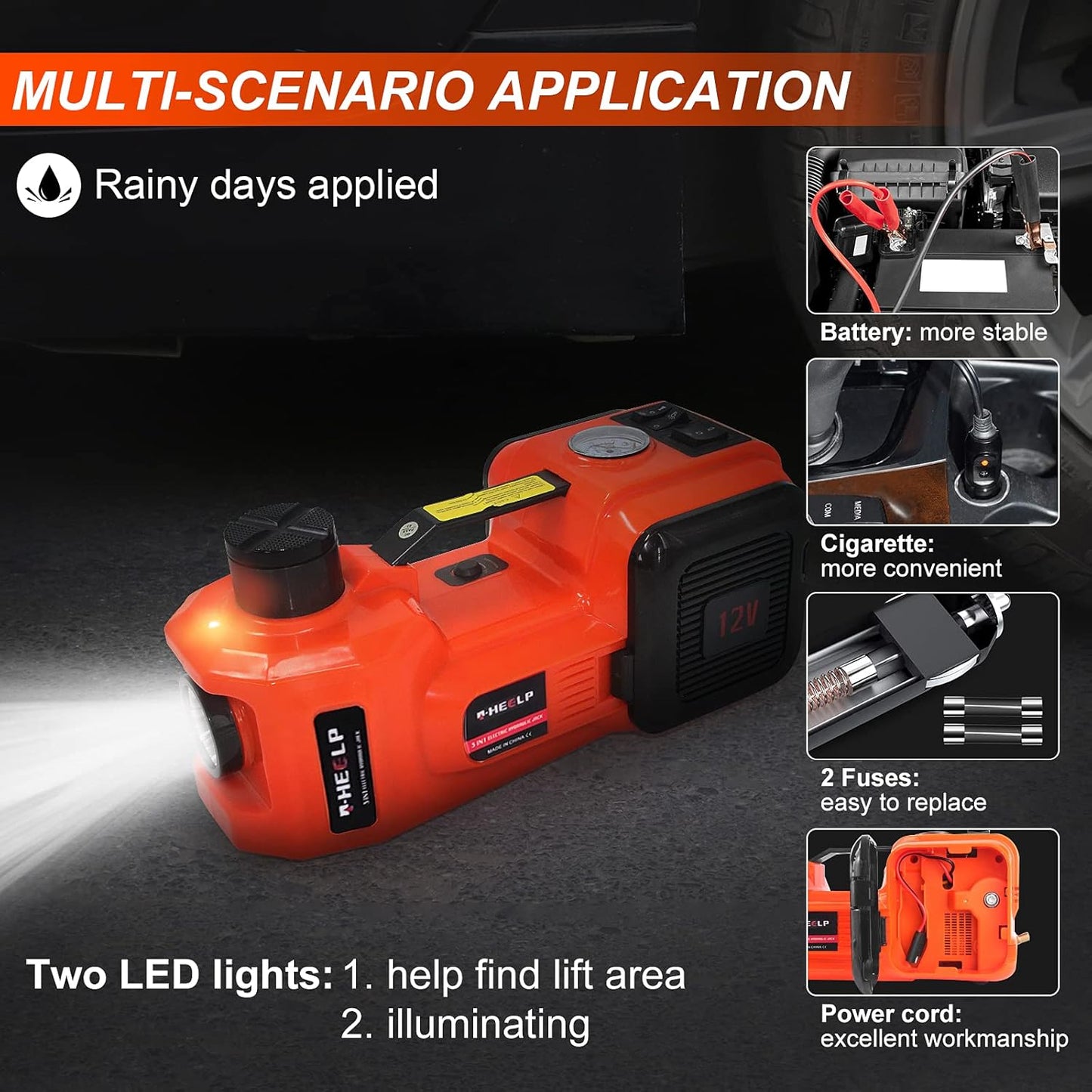 Strumenti essenziali per la riparazione dell'auto - 12V Cric idraulico elettrico per auto