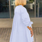 Giacca camicia da donna lunga in cotone tinta unita