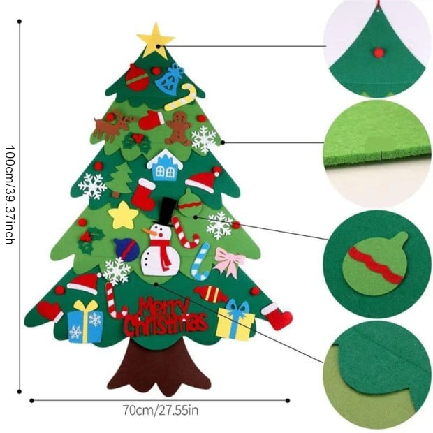 Set di Albero di Natale in Feltro Fai-da-Te