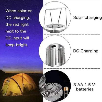 🔥Luz LED portátil para acampar con ventilador