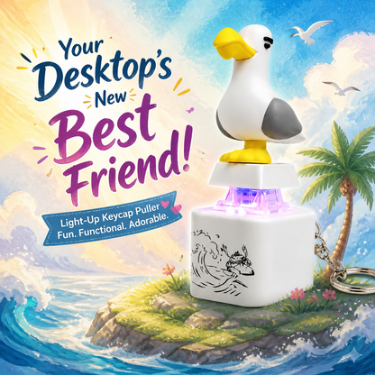 Seagull MINE! Button Keychain-Real Sound & LED Light, Funny Interactive Gift for Friends & Family summerwins