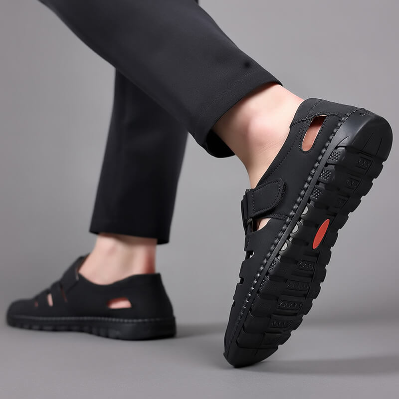 Eleganti sandali cavi in pelle