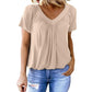 🎁Vendita calda 50% di sconto🌷Top donna casual plissettato con scollo a V e maniche corte