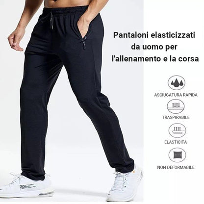 Pantaloni elasticizzati da uomo per l'allenamento e la corsa