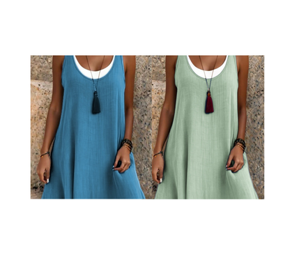⏰Dernier jour des soldes : 55 % de réduction 💃Robe débardeur deux pièces décontractée et ample sans manches pour femme