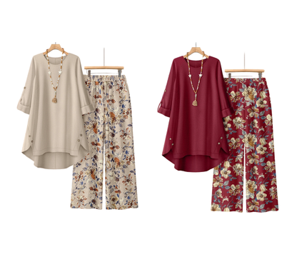 💥Nouveauté, 50 % de réduction ! Ensemble pour femme, comprenant un haut à manches courtes en coton et lin et un pantalon