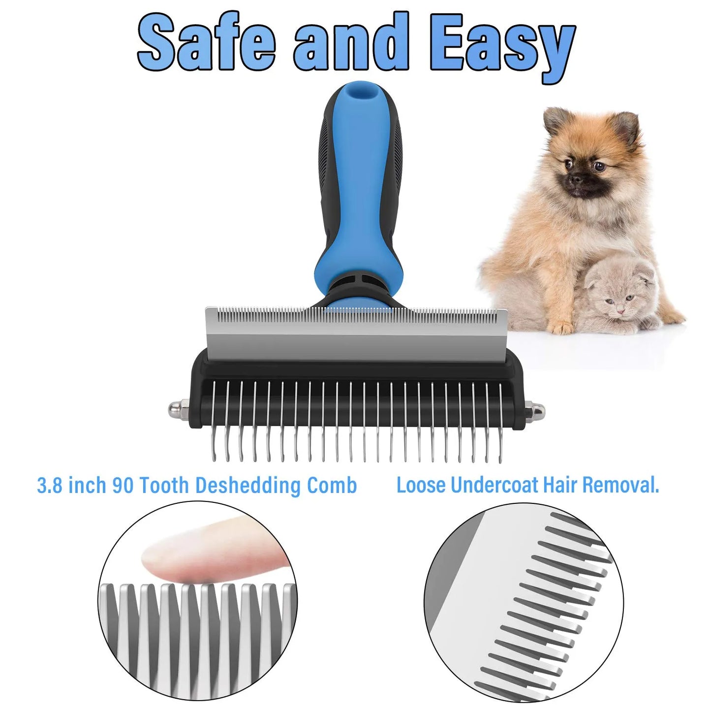 💐50% DE RÉDUCTION🐩Peigne démêlage pour chiens/chats – Poils longs & courts efficace 🌀