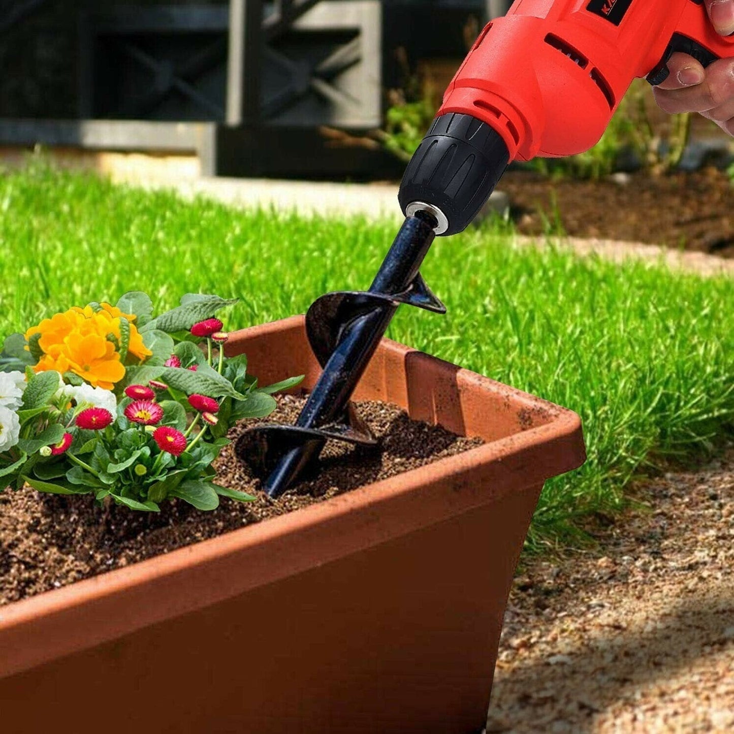 Punta da trapano a spirale per un facile giardinaggio