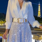 💝Camicia trendy a maniche lunghe con scollo a V + pantaloni larghi con paillettes