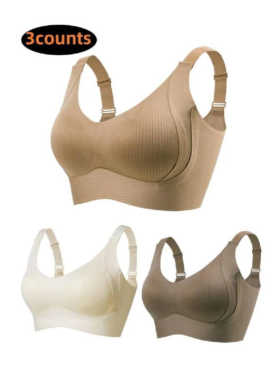 🎁Acquistane 1 e ricevi 3 confezioni💕Reggiseno push-up a costine da donna, regolabile e senza ferrett
