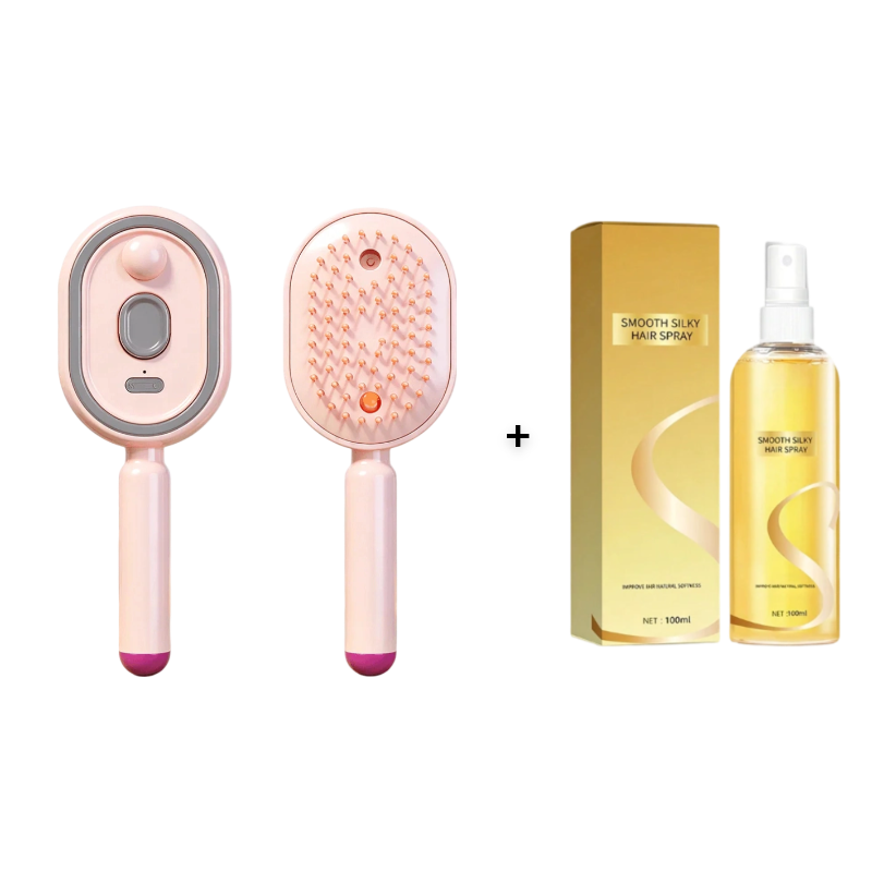 💆‍♀️ 50% DE RÉDUCTION ! 🎉 Brosse Électrique Cheveux – Spray Hydratant, Massage & Lissant Instantané ✨📦