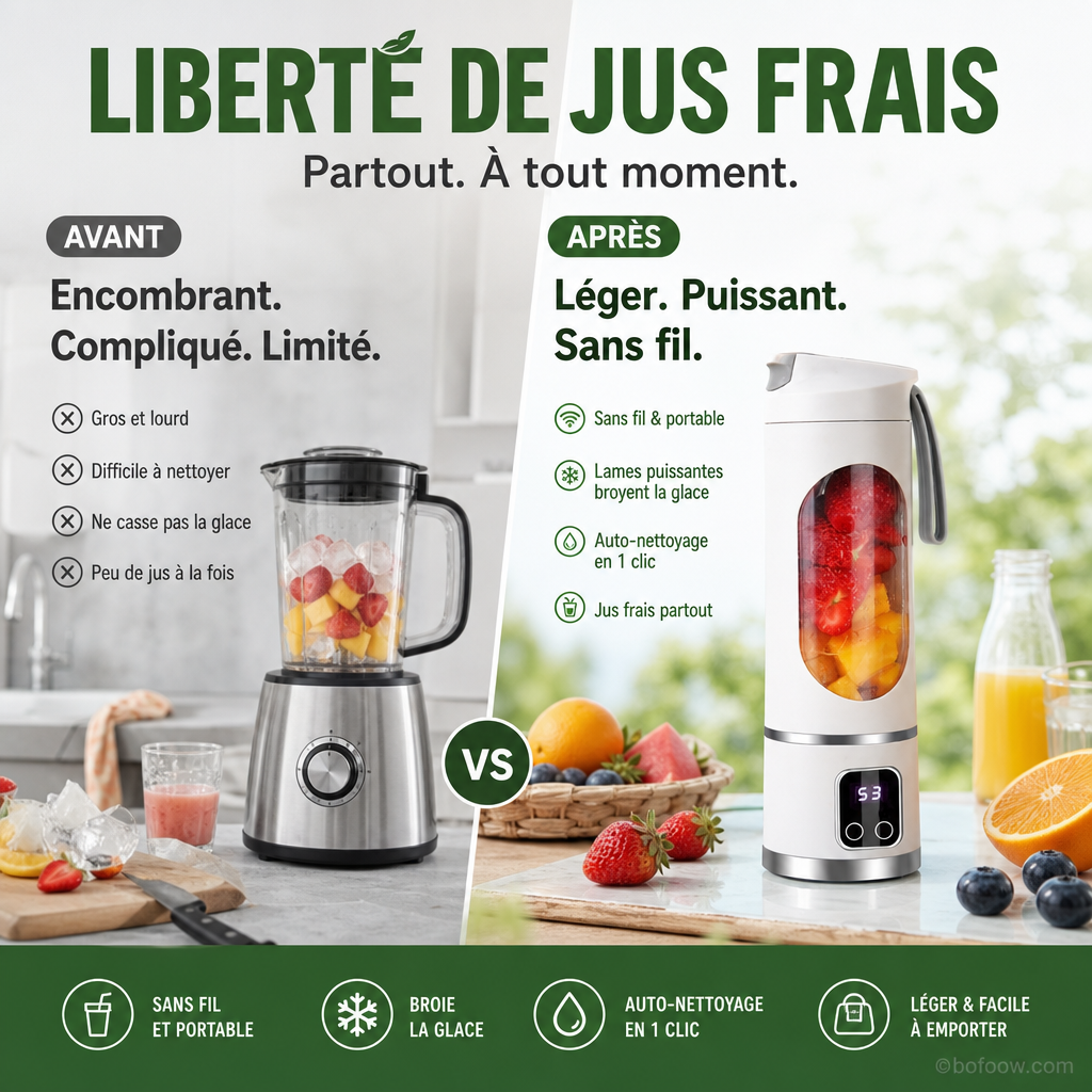 ✨50 % de réduction 🍹 Presse-agrumes portable et sans fil 🔥 Conception portable et sans fil