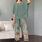 🔥ULTIMO GIORNO DI SALDI - SCONTO DEL 49%🔥 Completo pantaloni stampati e top girocollo da donna