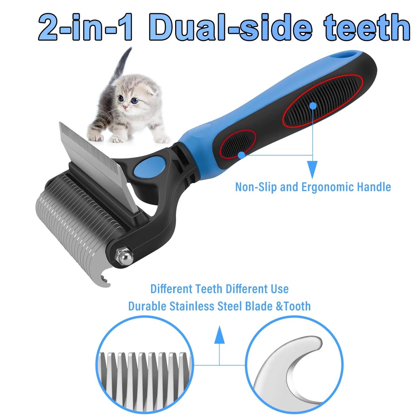 💐50% DE RÉDUCTION🐩Peigne démêlage pour chiens/chats – Poils longs & courts efficace 🌀