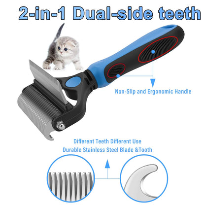 💐50% DE RÉDUCTION🐩Peigne démêlage pour chiens/chats – Poils longs & courts efficace 🌀