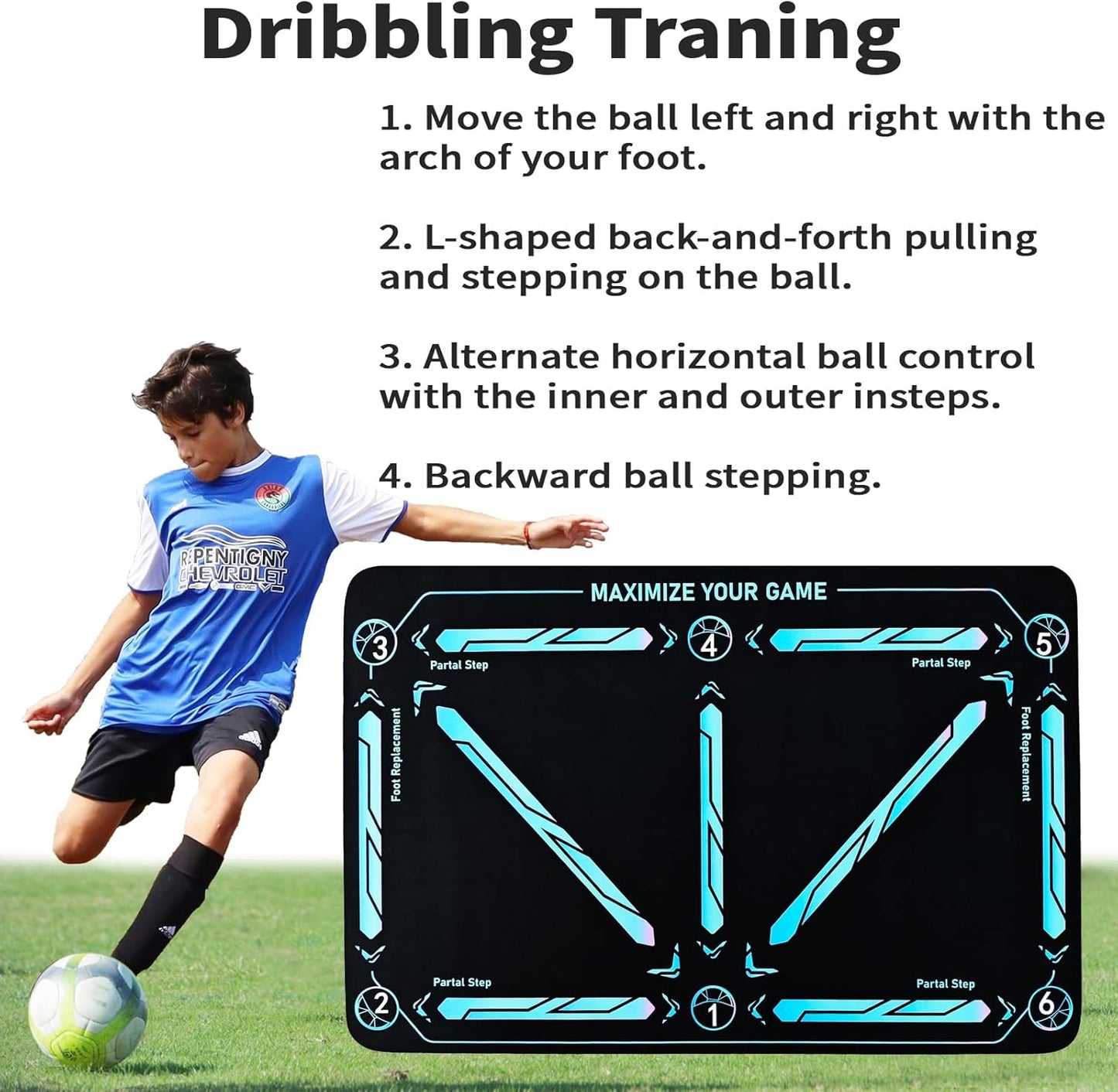 🔥⚽ Soccer Training Mat per tutti i livelli, antiscivolo e silenzioso