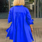 Giacca camicia da donna lunga in cotone tinta unita