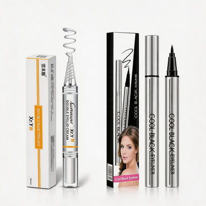 👁️✨ PROMO FLASH 50% ! Stylo Double Paupières 3 Secondes – Effet Immédiat, Tenue 24h, Naturel & Invisible, Formule Douce sans Collage, avec Tige en Y 👁️
