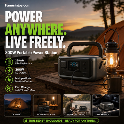 ⌛️ Offre Limitée 50% DE RÉDUCTION ! 🔋 Alimentation portable, ne craignez plus les coupures de courant ! ⚡️ Station d'Énergie Extérieure 300W avec Batterie LFP