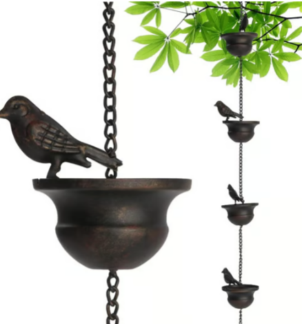 Catena Decorativa per Pioggia con Design di Vasca per Uccelli